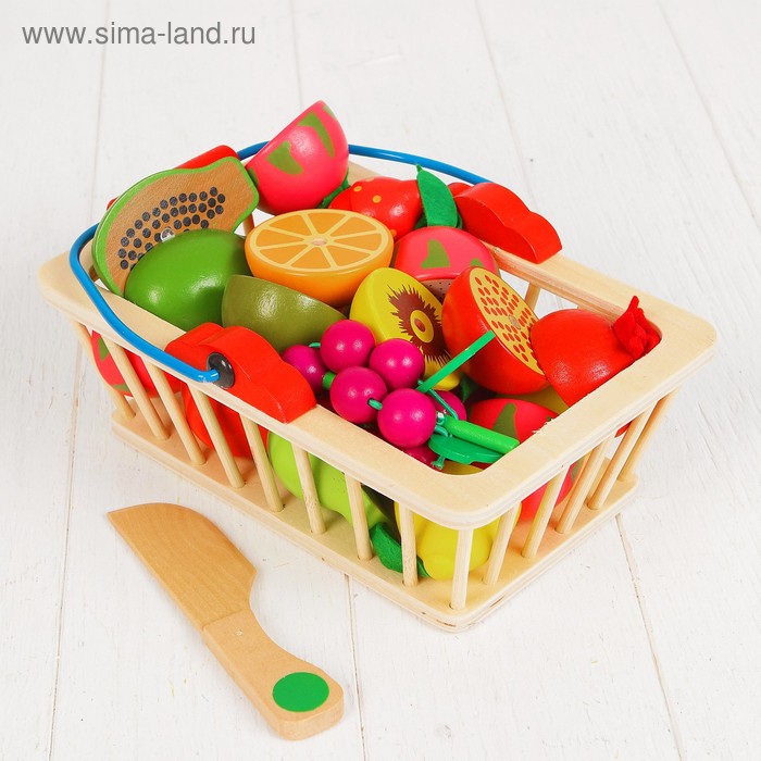 Игровой набор «Корзина с фруктами», 16 продуктов большая подарочная корзина с фруктами и конфетами