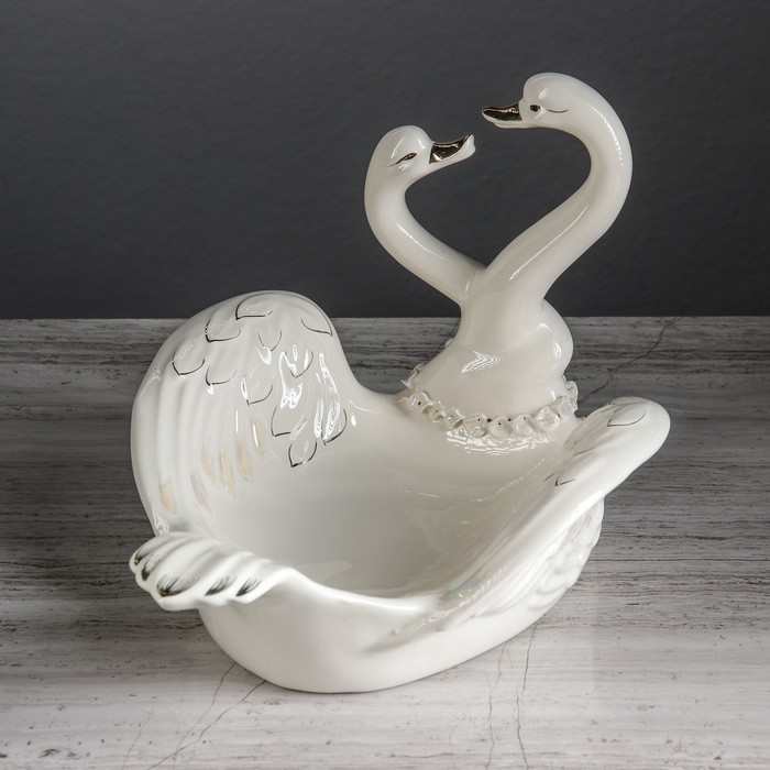 Ваза для фруктов "Два лебедя" микс