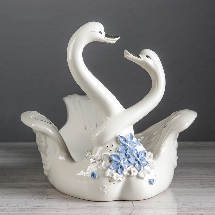 Ваза для фруктов "Два лебедя" микс