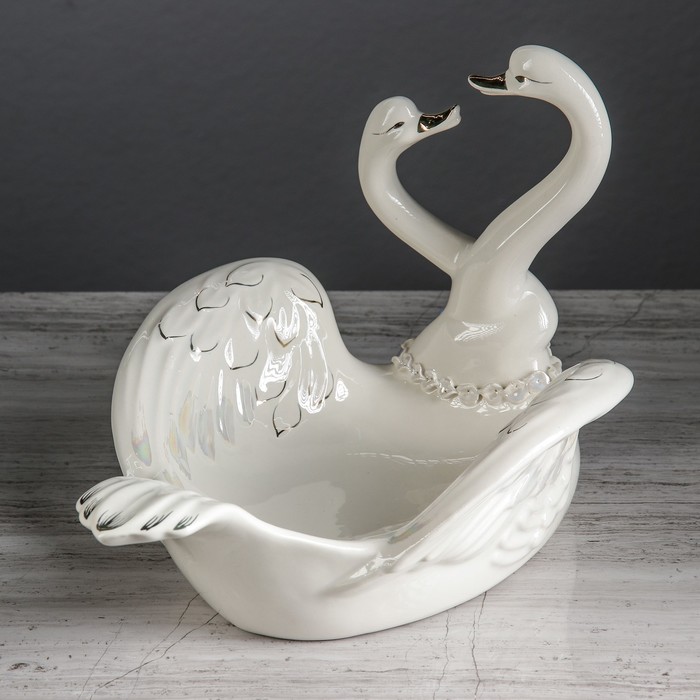Ваза для фруктов "Два лебедя" микс