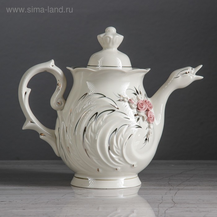 фото Чайник для заварки "лебедь", 1 л керамика ручной работы