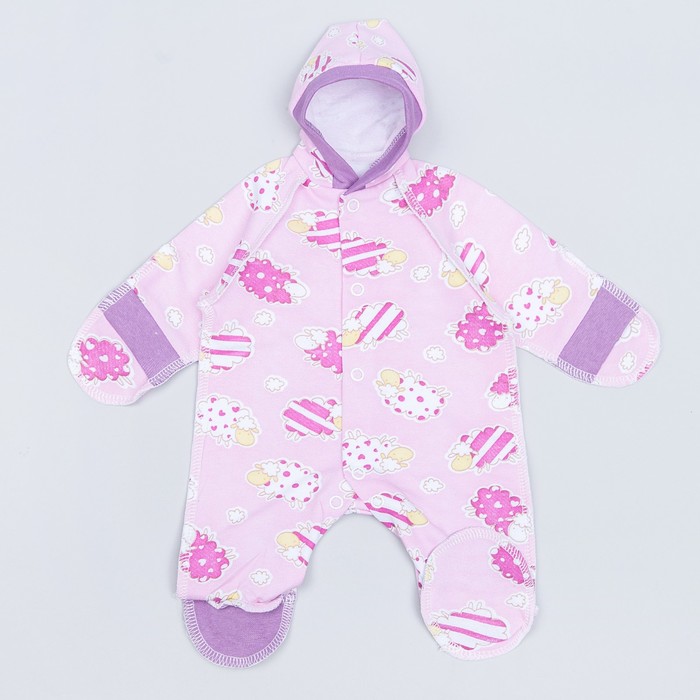 Комбинезон для девочки на кнопках, рост 46-50 см, цвет микс 0503 Фд_М