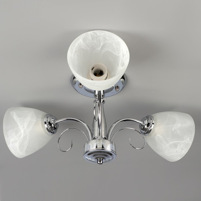 Люстра "Сабина" 3x60Вт E27 хром 40x40x20см.