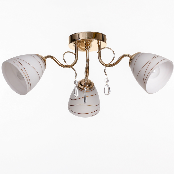 Люстра "Флора" 3x60Вт E27 золото 40x40x20см.