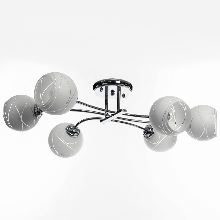 Люстра "Юнона" 6x60Вт E27 хром 55x55x22см.