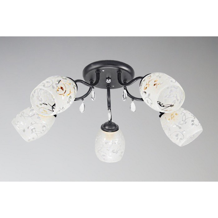 Люстра "Веселина" 5x60Вт E27 черный 50x50x20см.