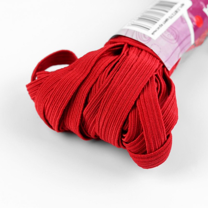 Резинка эластичная, 10 мм, 10 ± 1 м, цвет красный №152