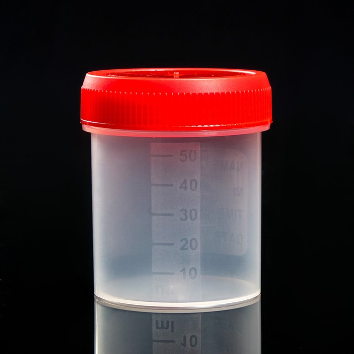 Контейнер для биопроб полимерный, стерильный, без шпателя, 60 мл