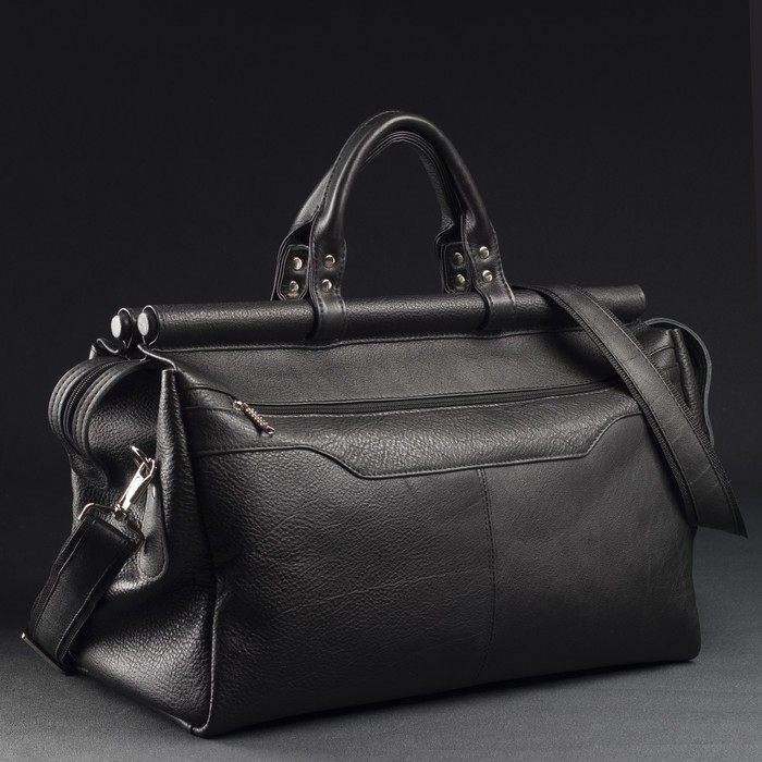 Сумка дорожная, отдел на молнии, наружный карман, цвет чёрный