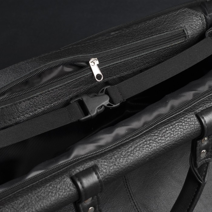 Сумка дорожная, отдел на молнии, наружный карман, цвет чёрный