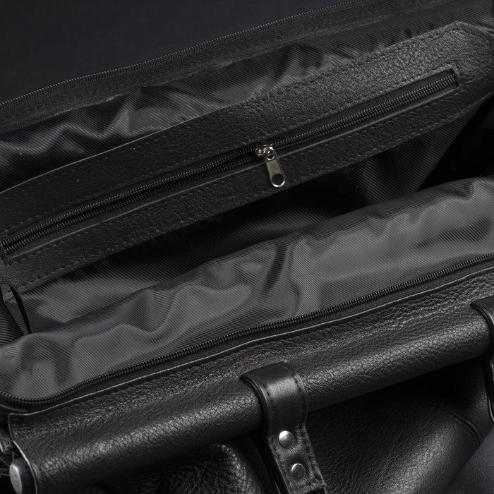 Сумка дорожная, отдел на молнии, наружный карман, цвет чёрный