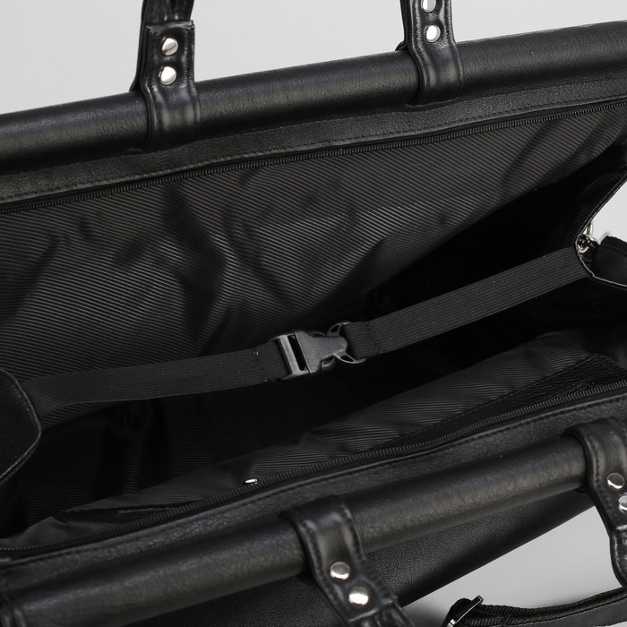 Сумка дорожная, отдел на молнии, наружный карман, цвет чёрный