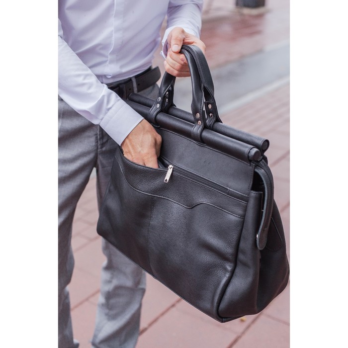 Сумка дорожная, отдел на молнии, наружный карман, цвет чёрный