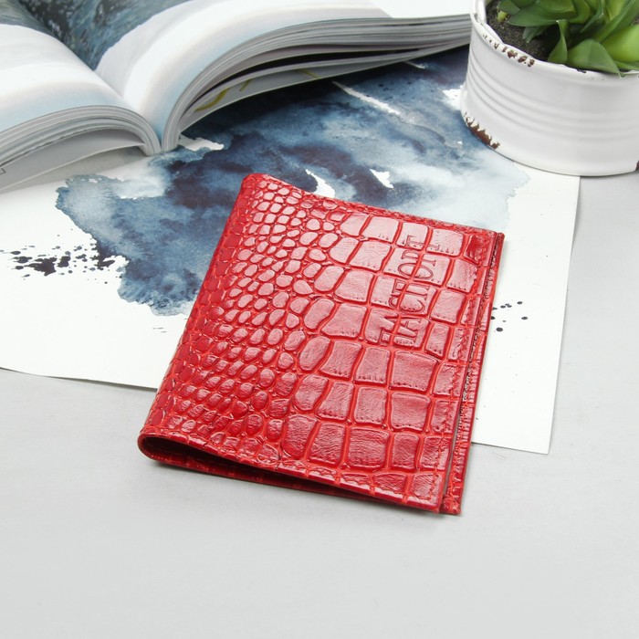 Обложка для паспорта, кайман, цвет ирис
