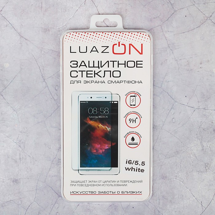 Защитное стекло Luazon iPhone 6/6s plus, белое