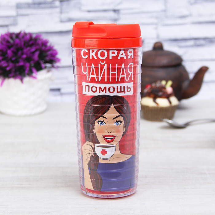 Набор "Скорая чайная помощь", термостакан 350 мл, чай пуэр 30 г