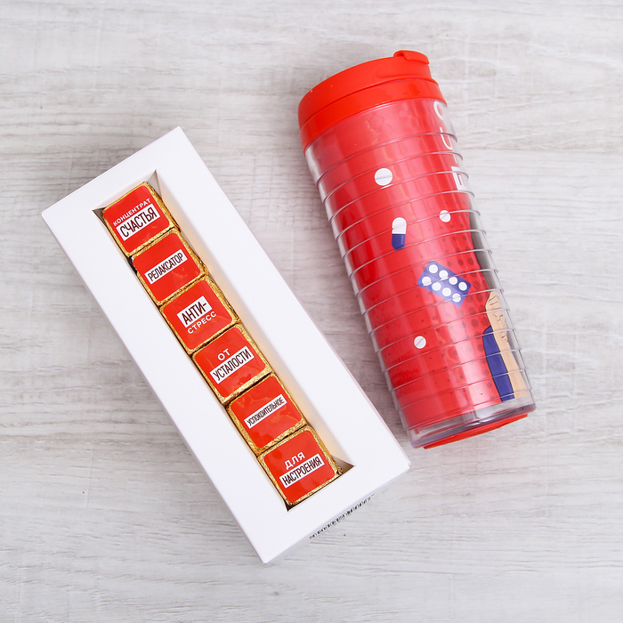 Набор "Скорая чайная помощь", термостакан 350 мл, чай пуэр 30 г