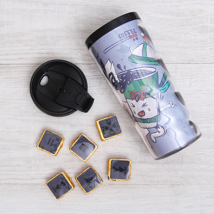 Набор "Пей чай", термостакан 350 мл, чай пуэр 30 г