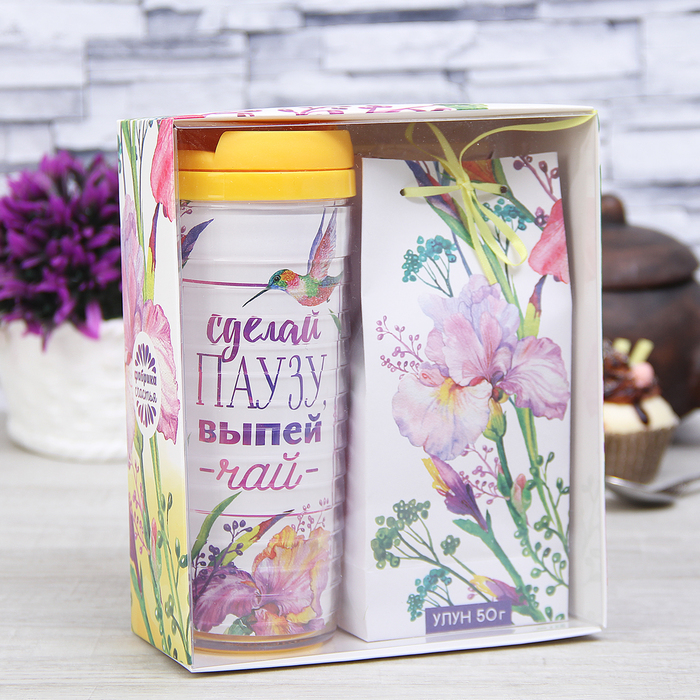 Набор "Сделай паузу", термостакан 350 мл, чай улун 50 г