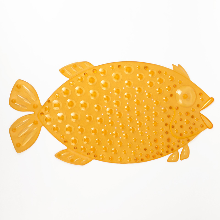 Коврик для ванны "Рыба", цвет желтый