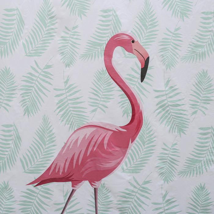 Штора для ванной "Тропический фламинго", 180х180 см, EVA