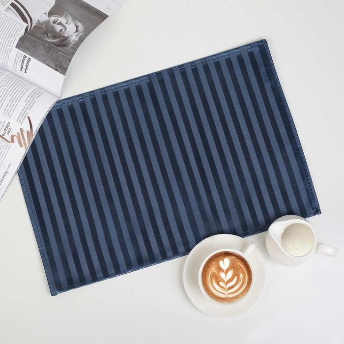 Салфетка кухонная "Полосы" 45х30 см, цвет синий