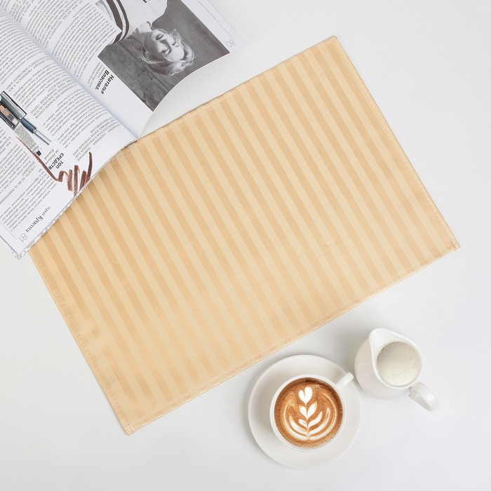 Салфетка кухонная "Полосы" 45х30 см, цвет бежевый