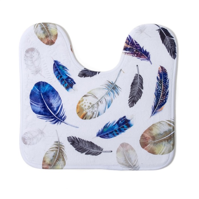 Коврик для ванной «Перья», 46 х 43 см, велюр, поролон, 400 г/м²