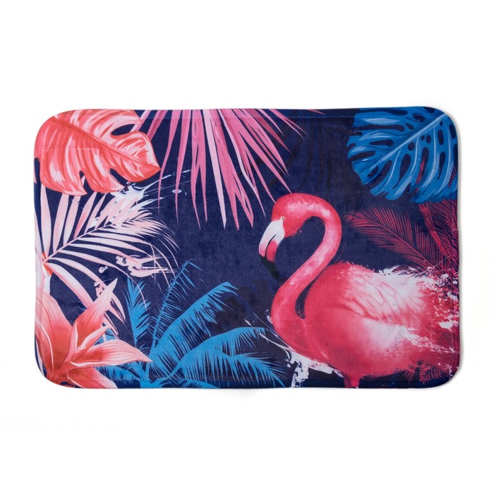 Коврик для ванной "Фламинго" 40х60 см велюр, поролон 400г/м2