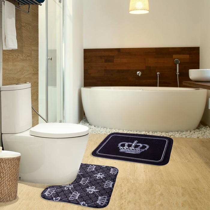 Коврик для ванной "Короны" 46х43 см велюр, поролон 400г/м2