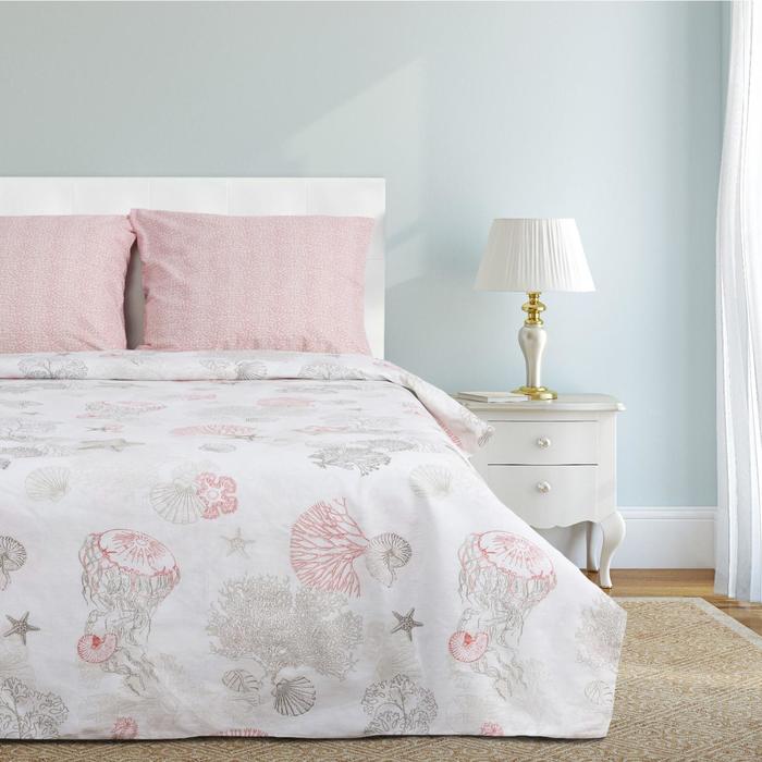 Постельное бельё "Этель" дуэт Ракушки 143х215 см - 2 шт, 220х240 см, 70х70 см - 2 шт, 100% хл, бязь