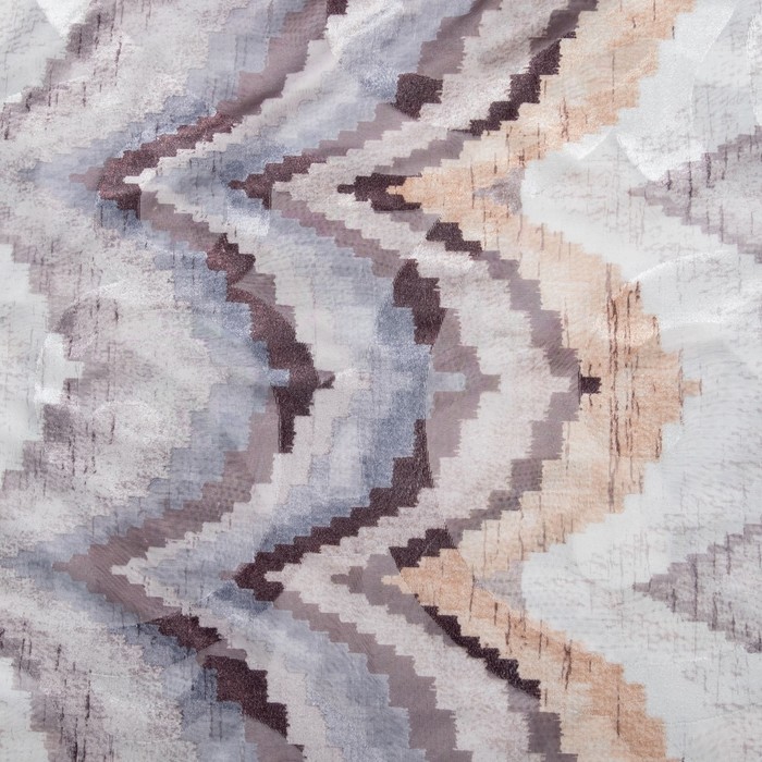 Штора тюлевая сетка с бархатом "Этель" Памир 240х250 см, коричневый, 100% п/э