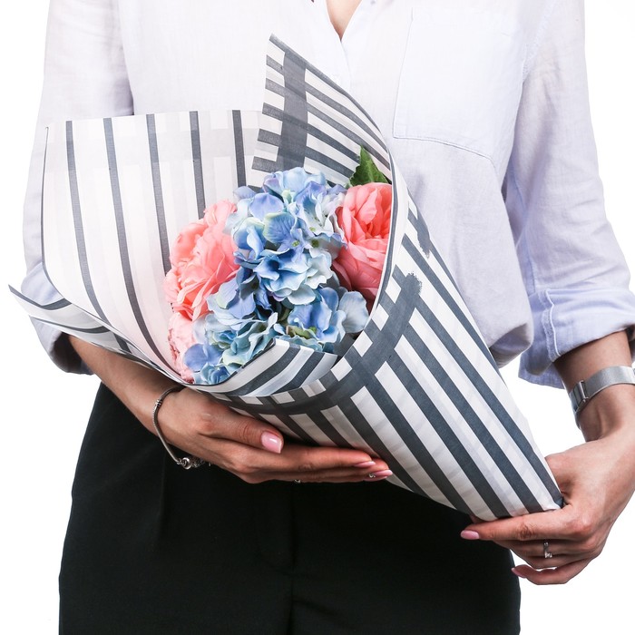 Пергамент флористический «Графитовая полоска», 0,68 х 10 м