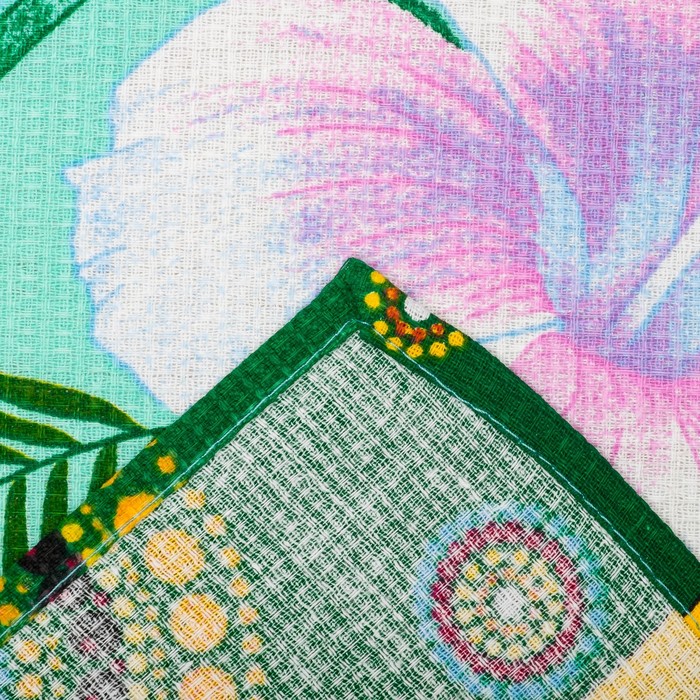 Вафельное полотенце пляжное «Райский уголок» 80х150 см,арт.д, разноцветный, 160г/м2,хл 100% 355437