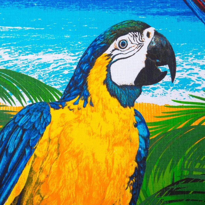 Вафельное полотенце пляжное «Попугай» 80х150 см, разноцветный, 160г/м2,хлопок 100%