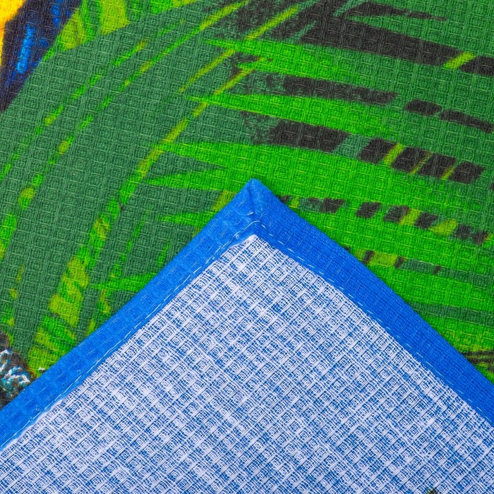 Вафельное полотенце пляжное «Попугай» 80х150 см, разноцветный, 160г/м2,хлопок 100%