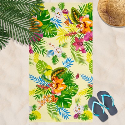 Вафельное полотенце Тропикано 80х150 см, разноцветный, хлопок 100 %, 160г/м²