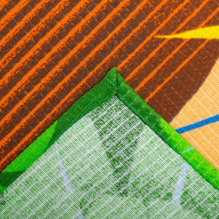 Вафельное полотенце пляжное «Пляжное радио» 80х150 см, разноцветный, 160г/м2,хлопок 100%