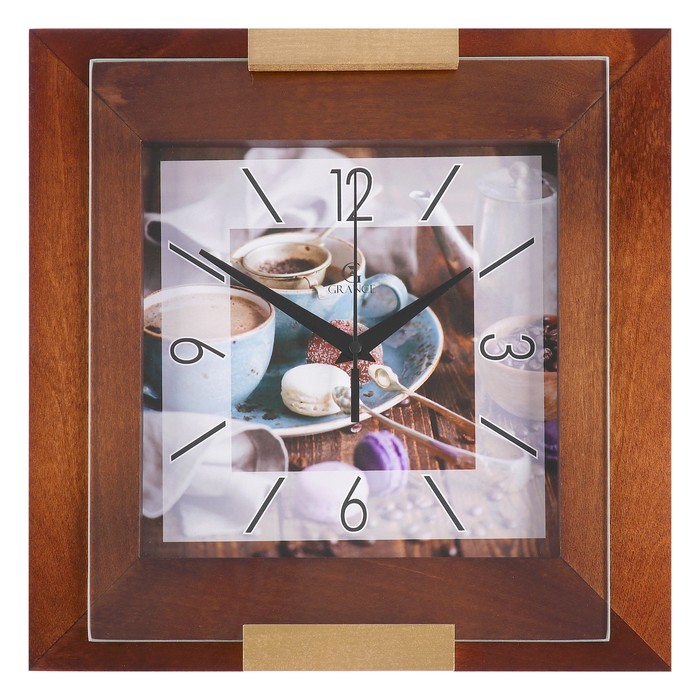 Часы настенные "Grance" "Тёмный орех" GB-302, 31х31х4.5 см