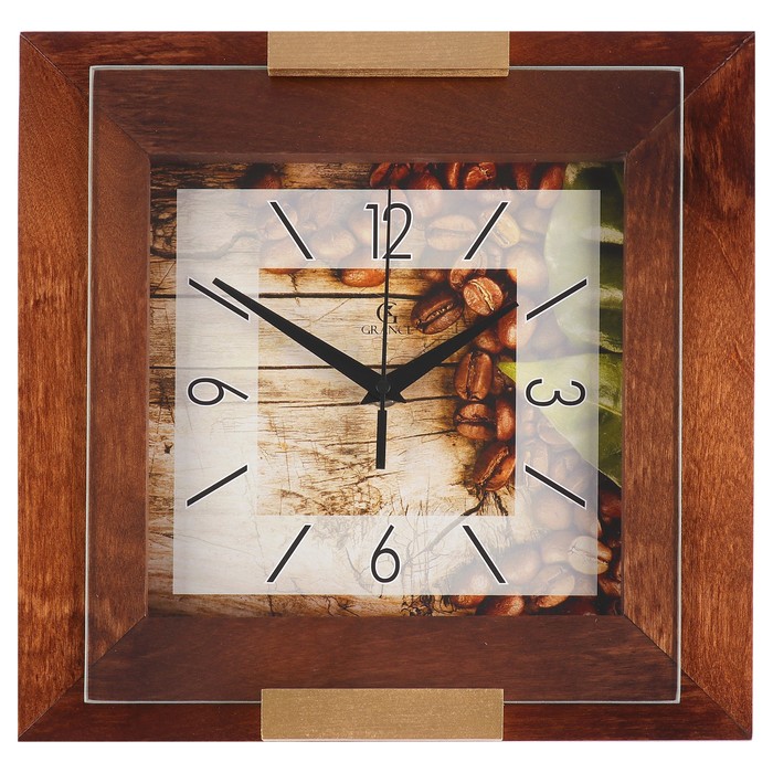 Часы настенные "Grance" "Тёмный орех" GB-306, 31х31х4.5 см