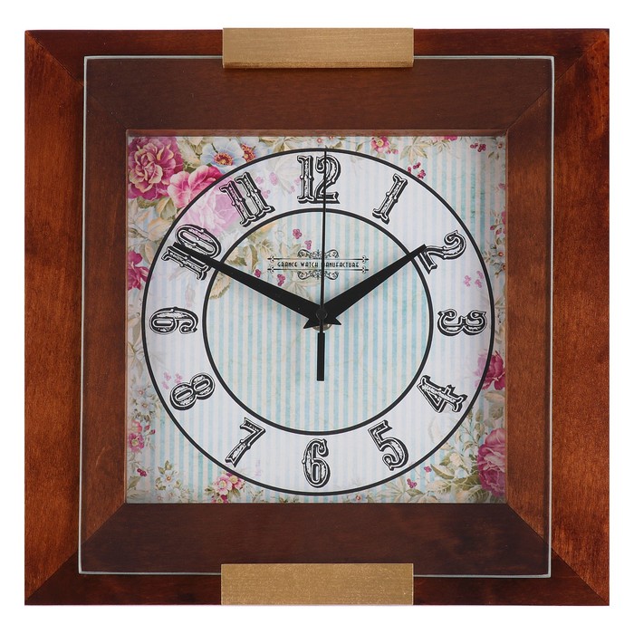 Часы настенные "Grance" "Тёмный орех" GB-307, 31х31х4.5 см