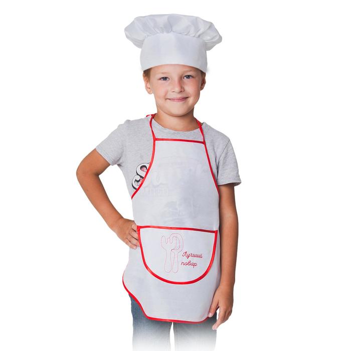 фото Карнавальный костюм "поварёнок", фартук, колпак, р-р 28-30, рост 98-116 см страна карнавалия
