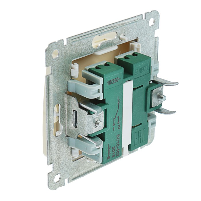 Переключатель HEGEL "Мастер" ВС10-462-01, 10 А, 1 клавиша, скрытая, с индикацией, бежевый