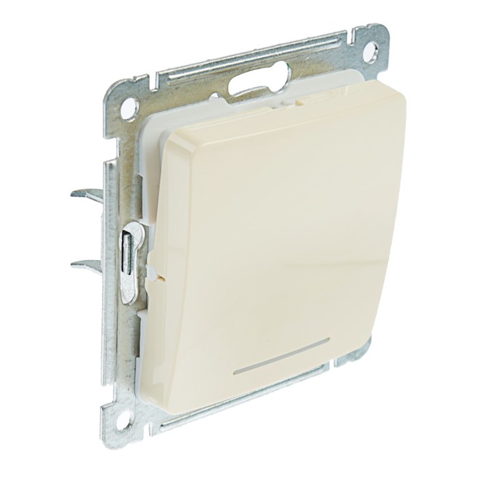 Выключатель HEGEL"Мастер" ВС10-432,10 А,1 клавиша, скрытая, с индикацией, с самовозв.белый