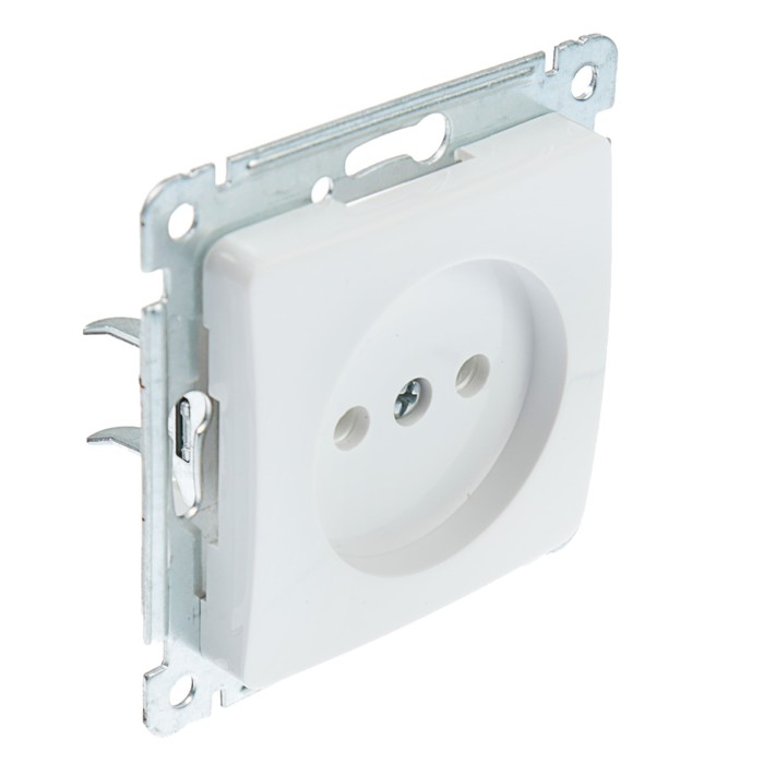 Розетка HEGEL "Мастер" РС16-401, 16 А, одноместная, скрытая, без з/к, белый
