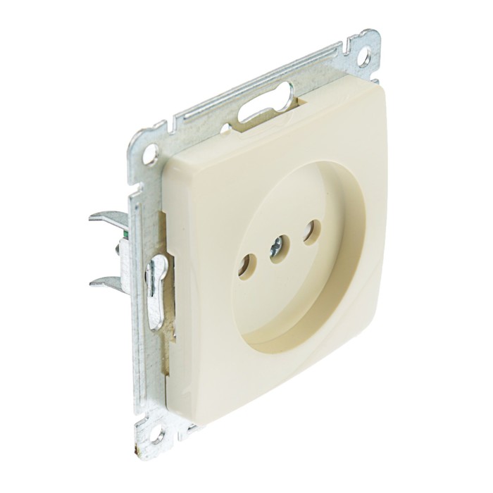 Розетка HEGEL "Мастер" РС16-402-01, 16 А, одноместная, скрытая, со шторками, бежевый