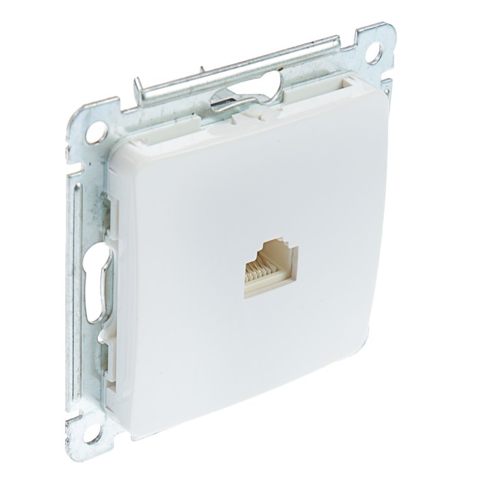 Розетка компьютерная HEGEL "Мастер" РСК-400, RG-45, категория 5е, 1 гнездо, скрытая, белый