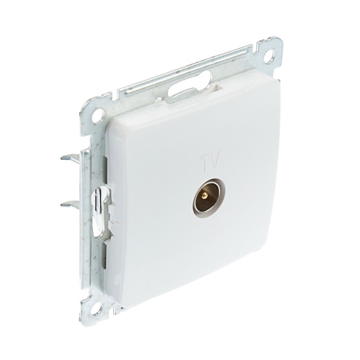 Розетка телевизионная оконечная HEGEL "Мастер" РСТВ-401, одноместная, скрытая, белый