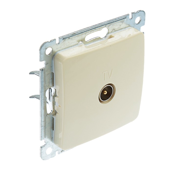 Розетка телевизионная оконечная HEGEL "Мастер" РСТВ-401-01, одноместная, скрытая, бежевый