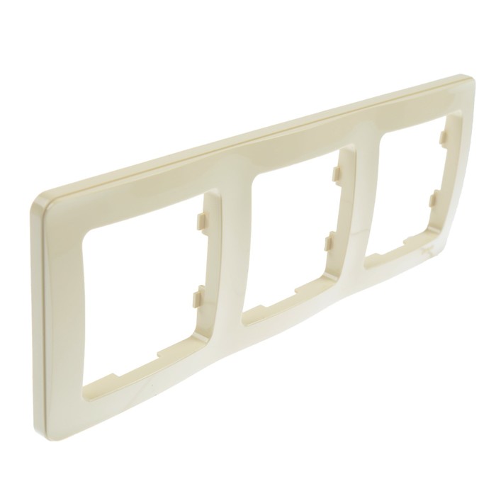 Рамка HEGEL "Мастер" Р403-01, 3-х постовая, горизонтальная , бежевый